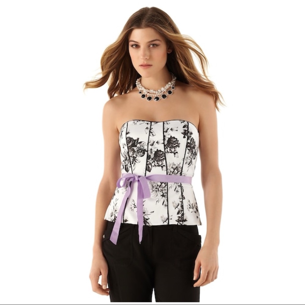 NWT White House Black Market FLORAL BUSTIER SZ 0
